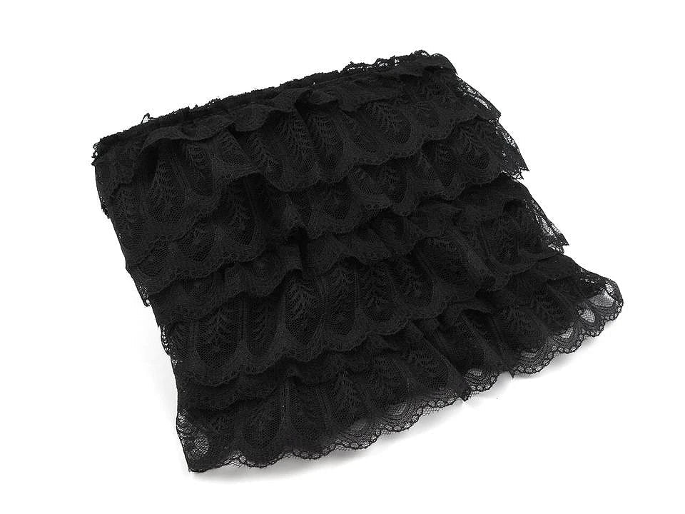 Image with Krokota lace ribbon 85–95 mm - black - available at Charlotte Fabrics