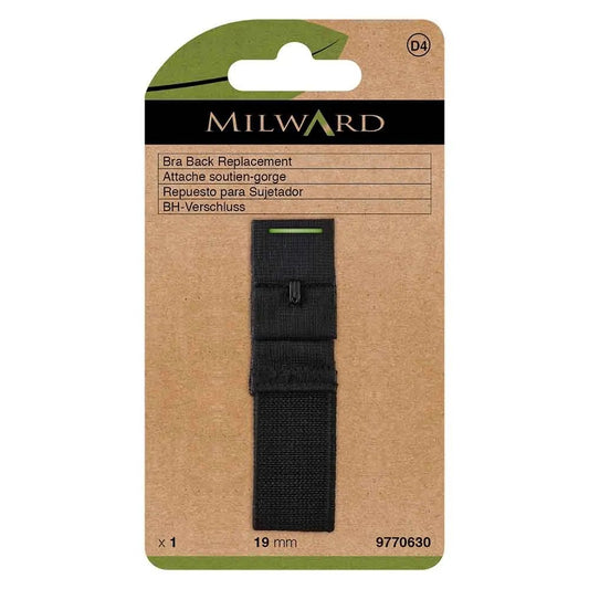 Milward bra clasp |1 hook, 19 mm| black