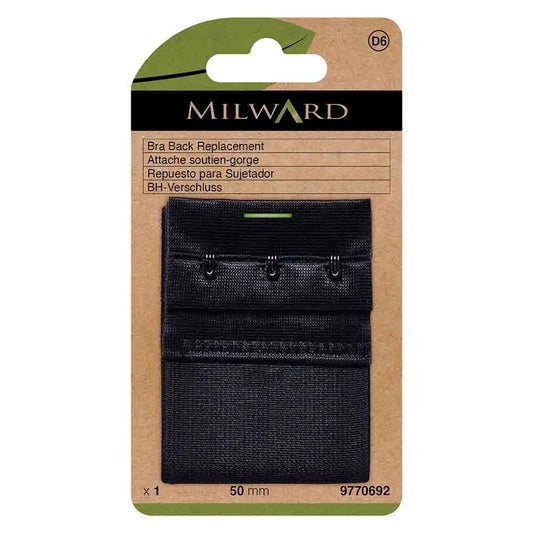 Bra fastening Milward |3 hooks, 50 mm| black