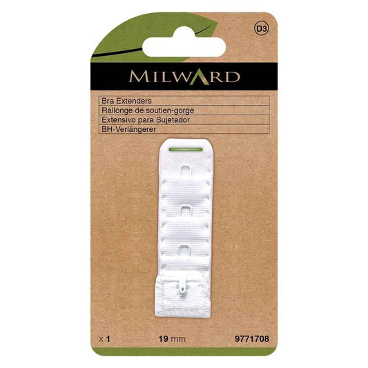 Milward 19 mm bra extender, 1 hook - white