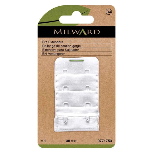 Milward 38 mm bra extender, 2 hooks - white