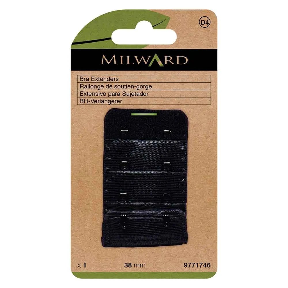 Milward bra band extender 38 mm, 2 hooks - black