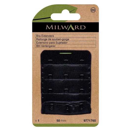 Milward bra band extender 50 mm, 3 hooks - black