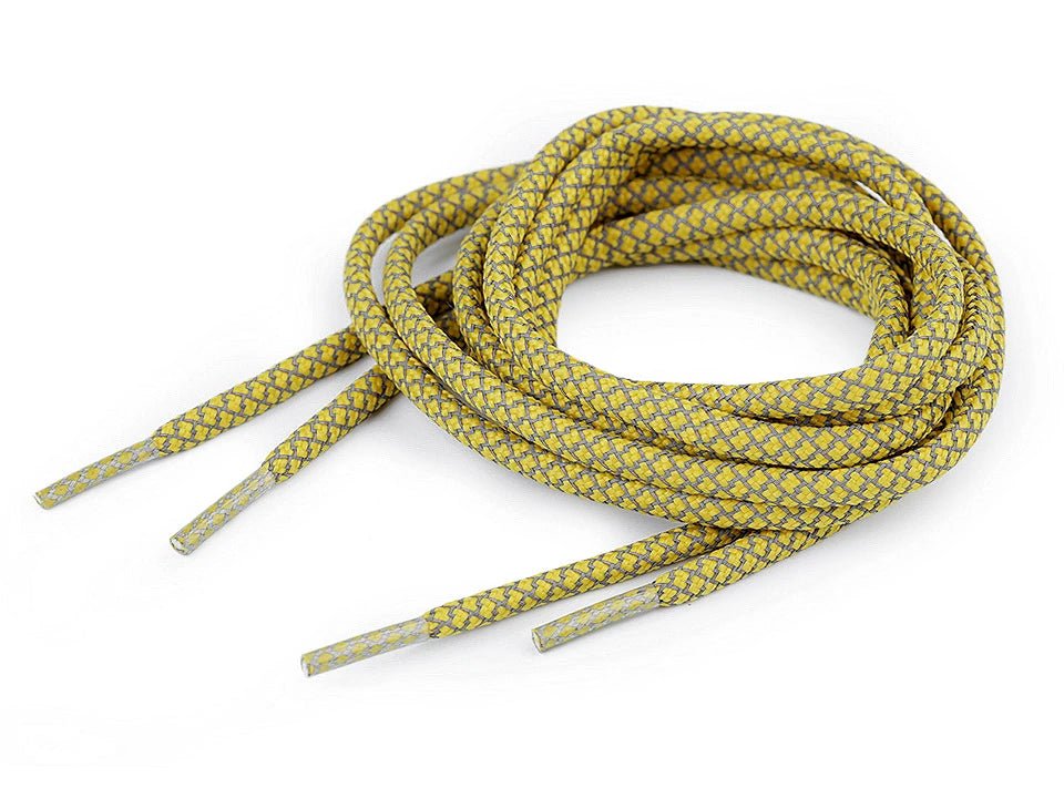 Shoe laces | sweater drawstrings, reflective, 130 cm long - yellow