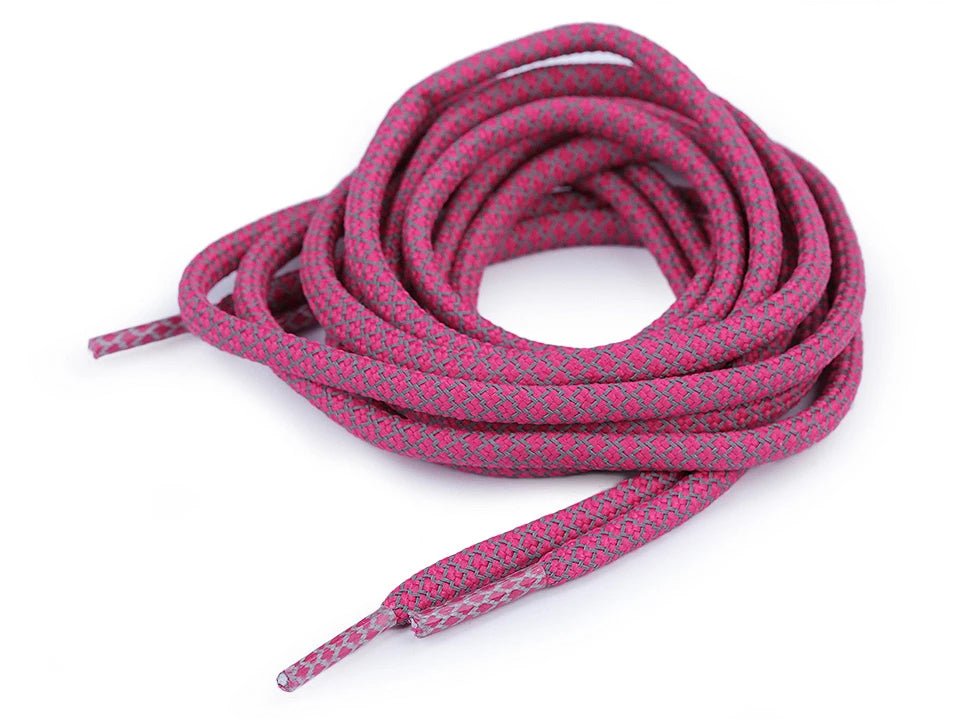 Kurpju laces| sweatshirt drawstrings, reflective, 130 cm long - fuchsia