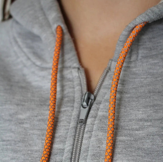 Kurpju laces| sweatshirt drawstrings, reflective, length 130 cm - light, light gray