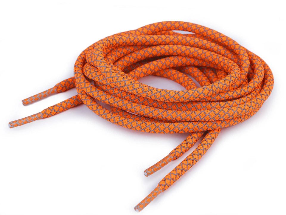 Shoe laces| sweatshirt drawstrings, reflective, length 130 cm - orange