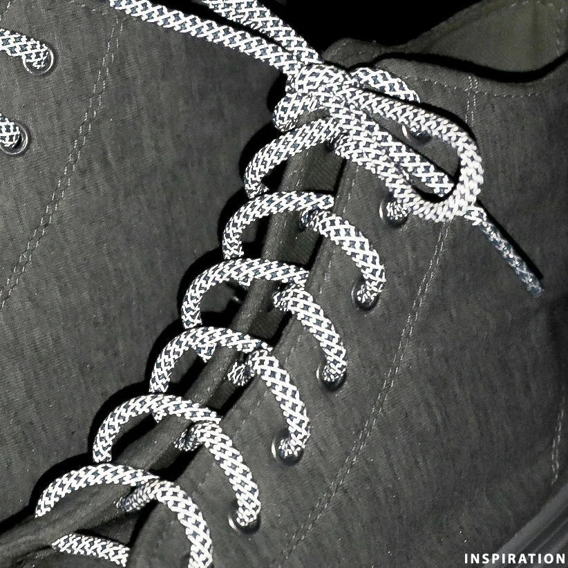 Shoelaces| sweater cords, reflective, 130 cm long - orange