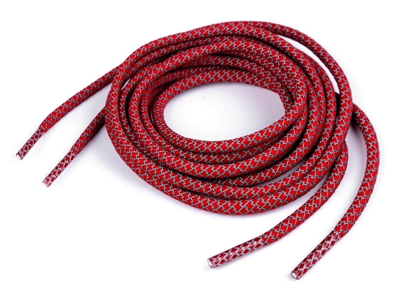 Shoe laces| sweatshirt drawstrings, reflective, 130 cm long - red