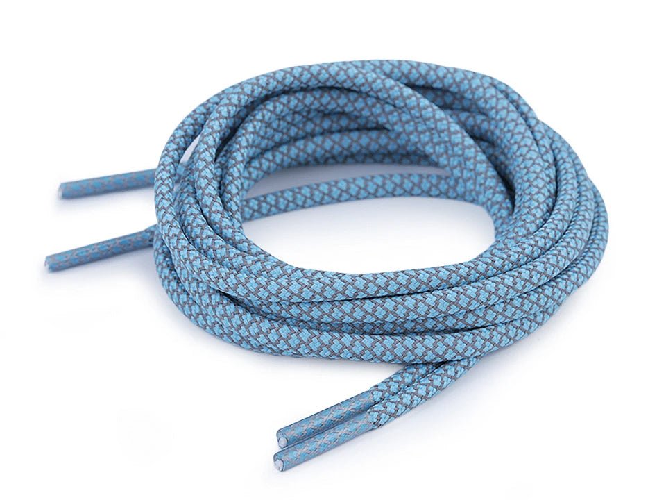 Kurpju šņores| džemperu auklas, reflective, 130 cm long - turquoise