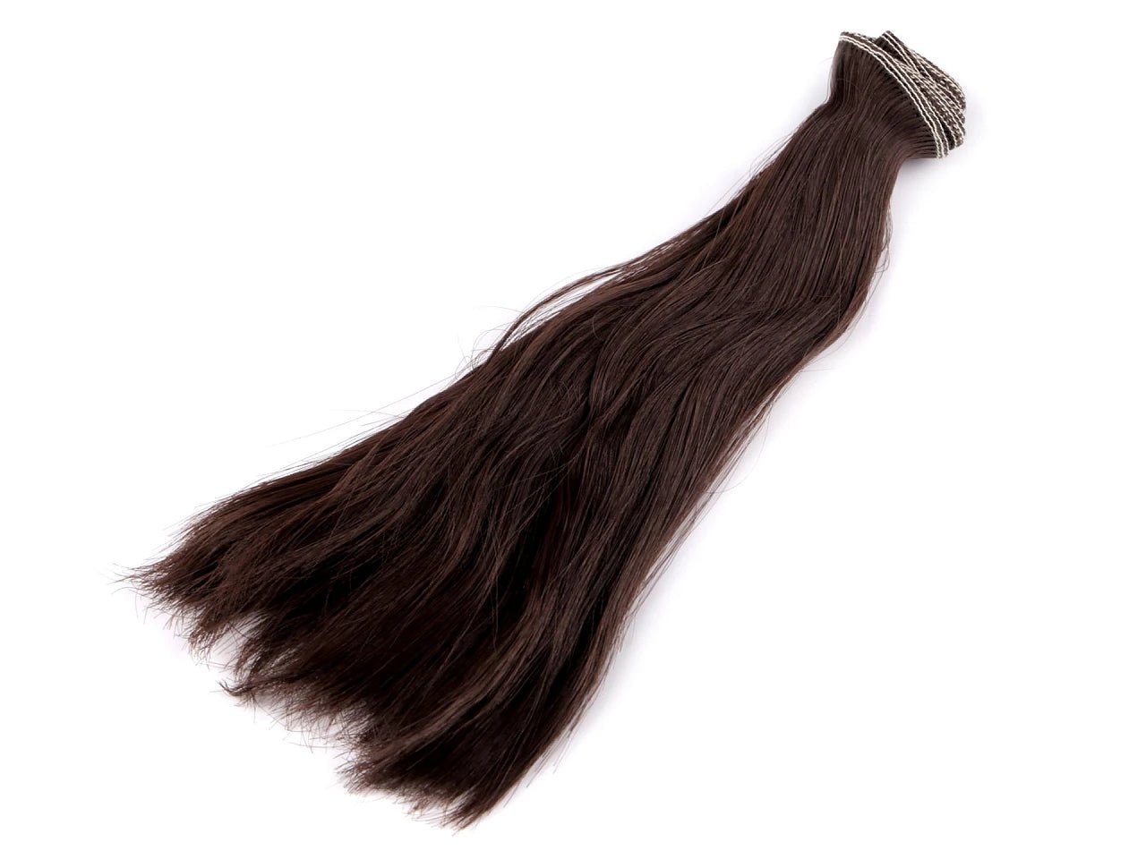 Doll hair 20 cm - czekoladowy brąz