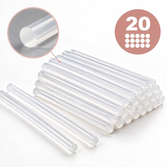 Wkłady do pistoletu do kleju 7 mm × 20 cm, przezroczyste, nieżółknące, 10 szt. – dostępne online w Šarlotes audumi