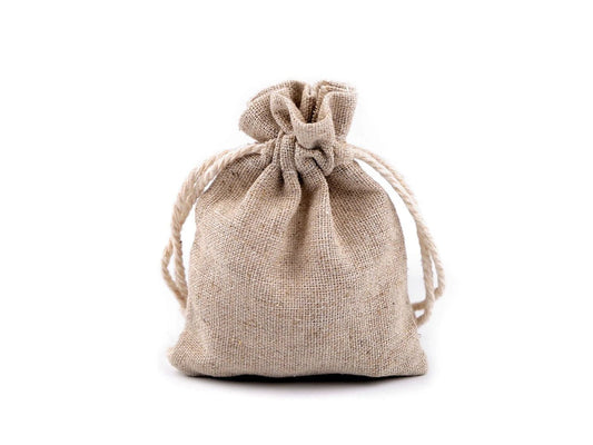 Linen fabric bag - unbleached 8x10 cm