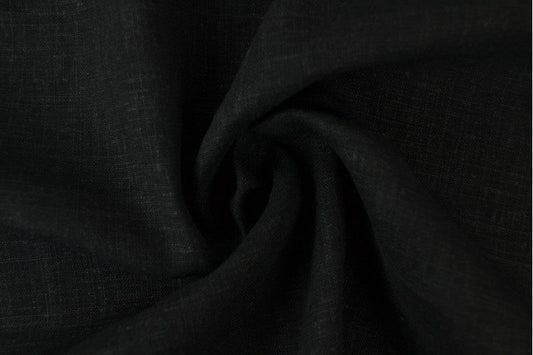 Linen fabric with viscose - black 200 g/m²