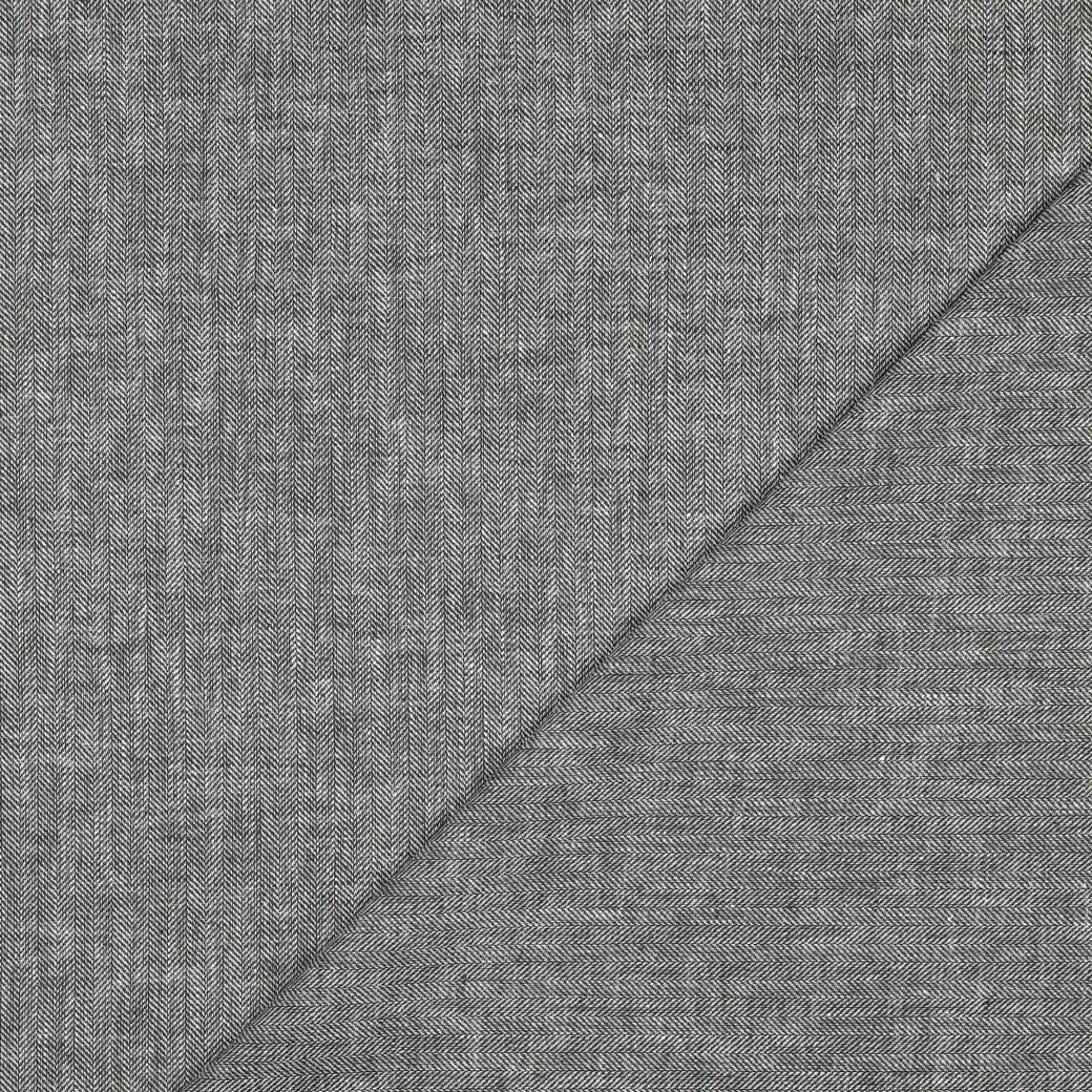 alt
Image of Lina and cotton fabric in a herringbone pattern – grey with a slight green tint 170 g/m² – available at Šarlotes audumi