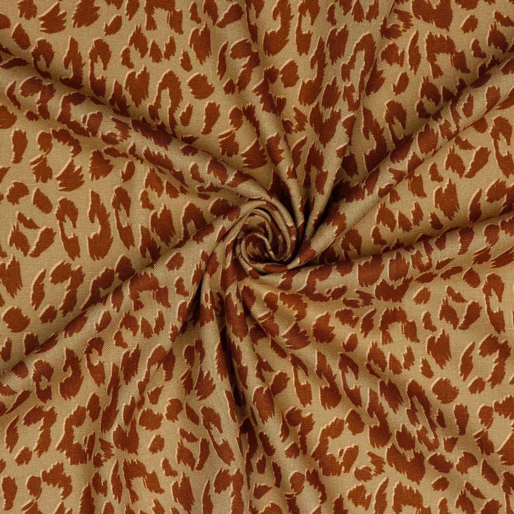 Linen with viscose - animal print 180 g/m²