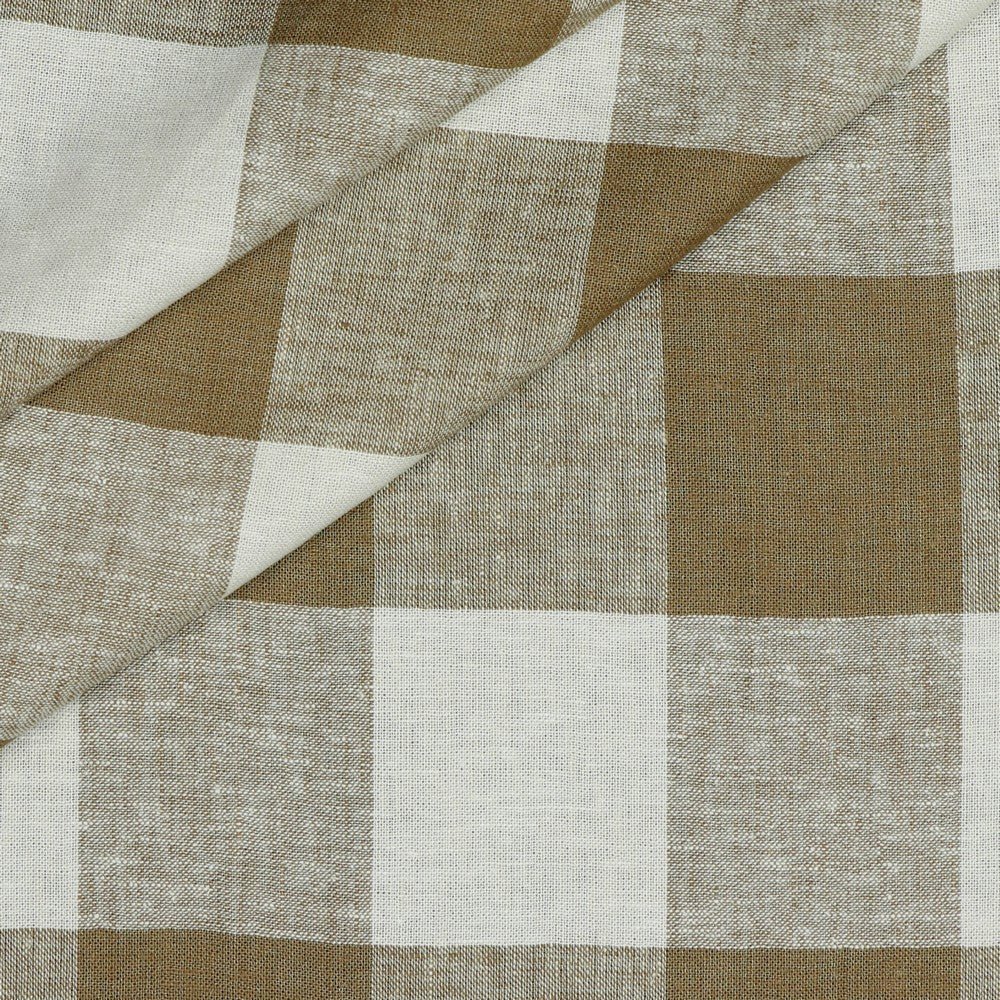 alt
Linen with viscose - light brown checked 145 g/m²