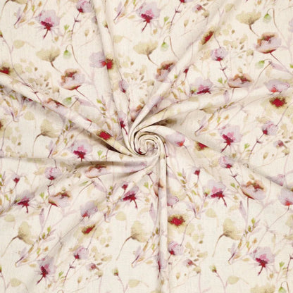 Image of linen with viscose - floral polka dots 120 g/m² – available at Šarlotes audumi