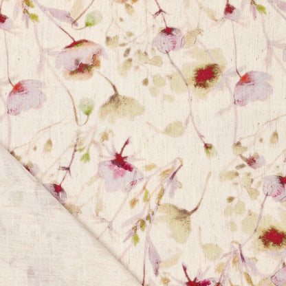 Image of linen with viscose - floral polka dots 120 g/m² – available at Šarlotes audumi