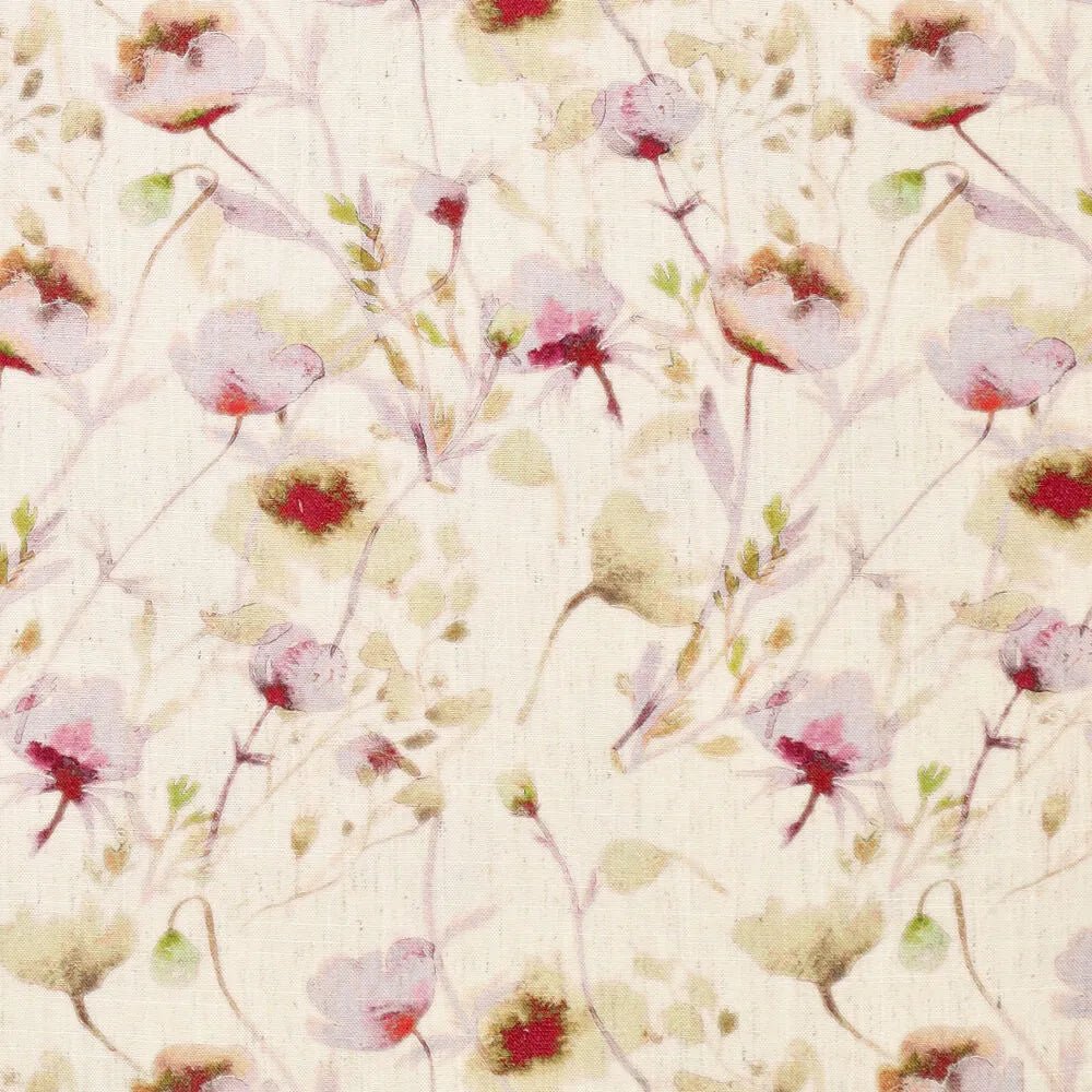 Image of linen with viscose - floral pea print 120 g/m² – available at Šarlotes audumi