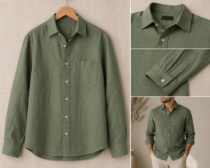 Image with linen and viscose - sage 185 g/m² – available at Šarlotes audumi