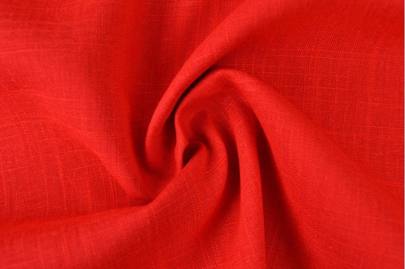 Linen with viscose - red 200 g/m²