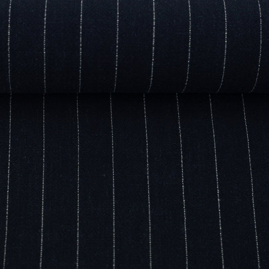 Linen with viscose - stripes on a black background 200 g/m²