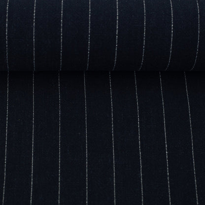 Tightly woven striped fabric - stripes on a dark blue background 200 g/m²