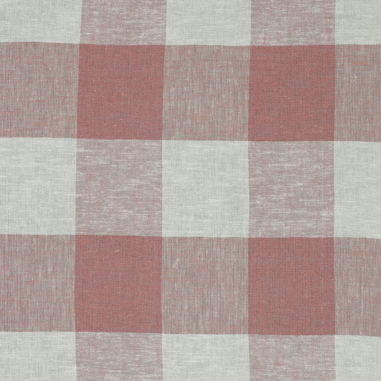 Linen with viscose - old rose plaid 145 g/m²