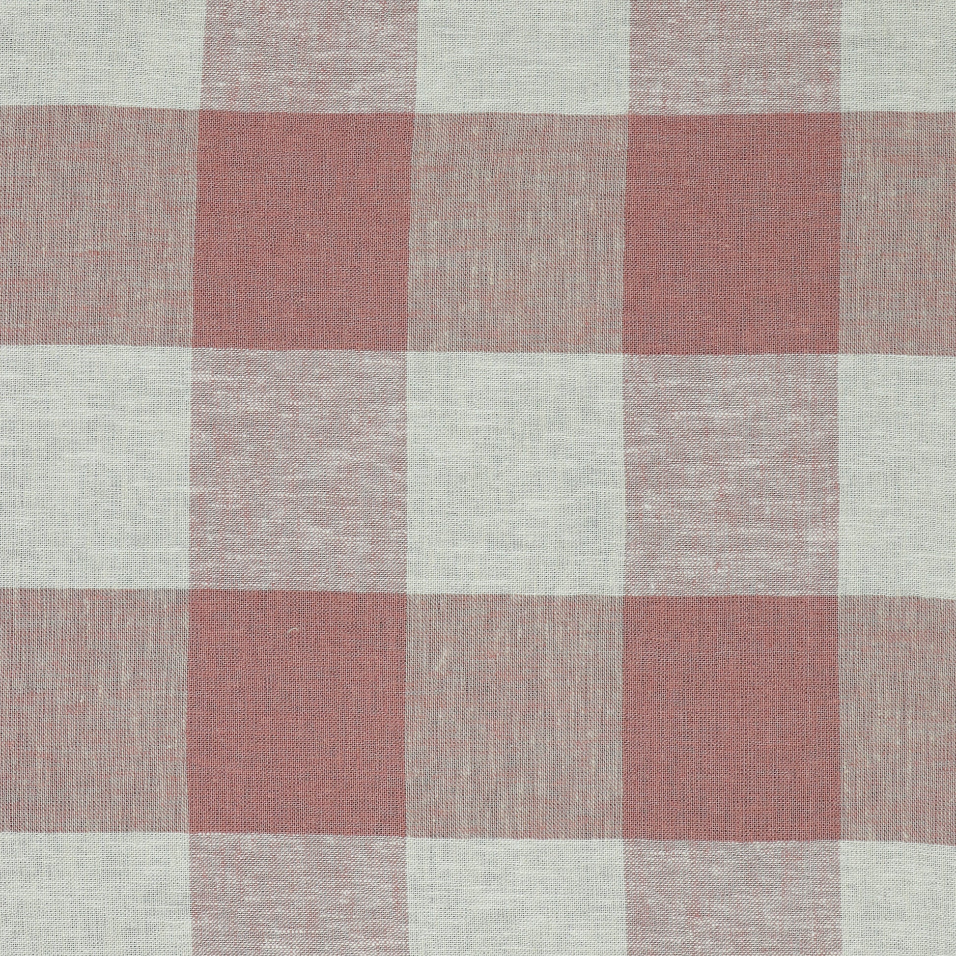 Linen with viscose - old rose plaid 145 g/m²