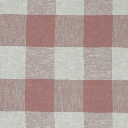 Linen with viscose - old rose plaid 145 g/m²