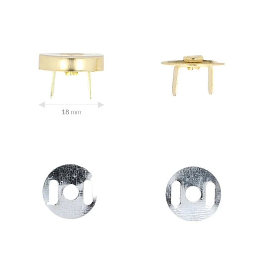 Magnetic clasp Ø18 mm - gold