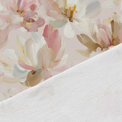 Kokvilnas cilpiņtrikotāža-gleznotas magnolijas pasteļtoņos