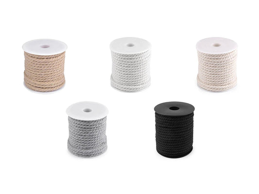 Image of Macramé Macrame cotton cord Ø5 15 m|assorted shades – available at Šarlotes audumi