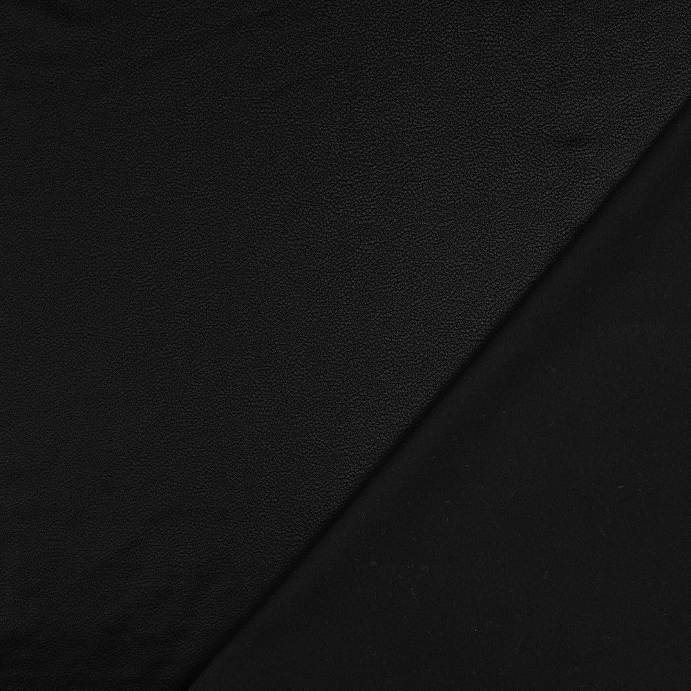 Faux leather with elastane - black 250 g/m²