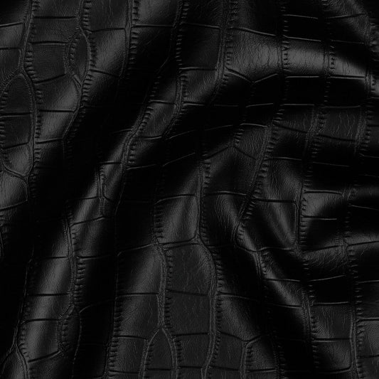 Faux leather - black textured 340 g/m²