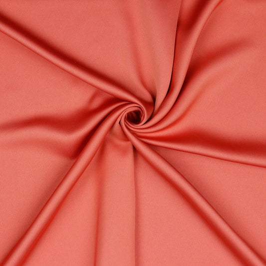 Artificial silk fabric, coral pink 140 g/m²