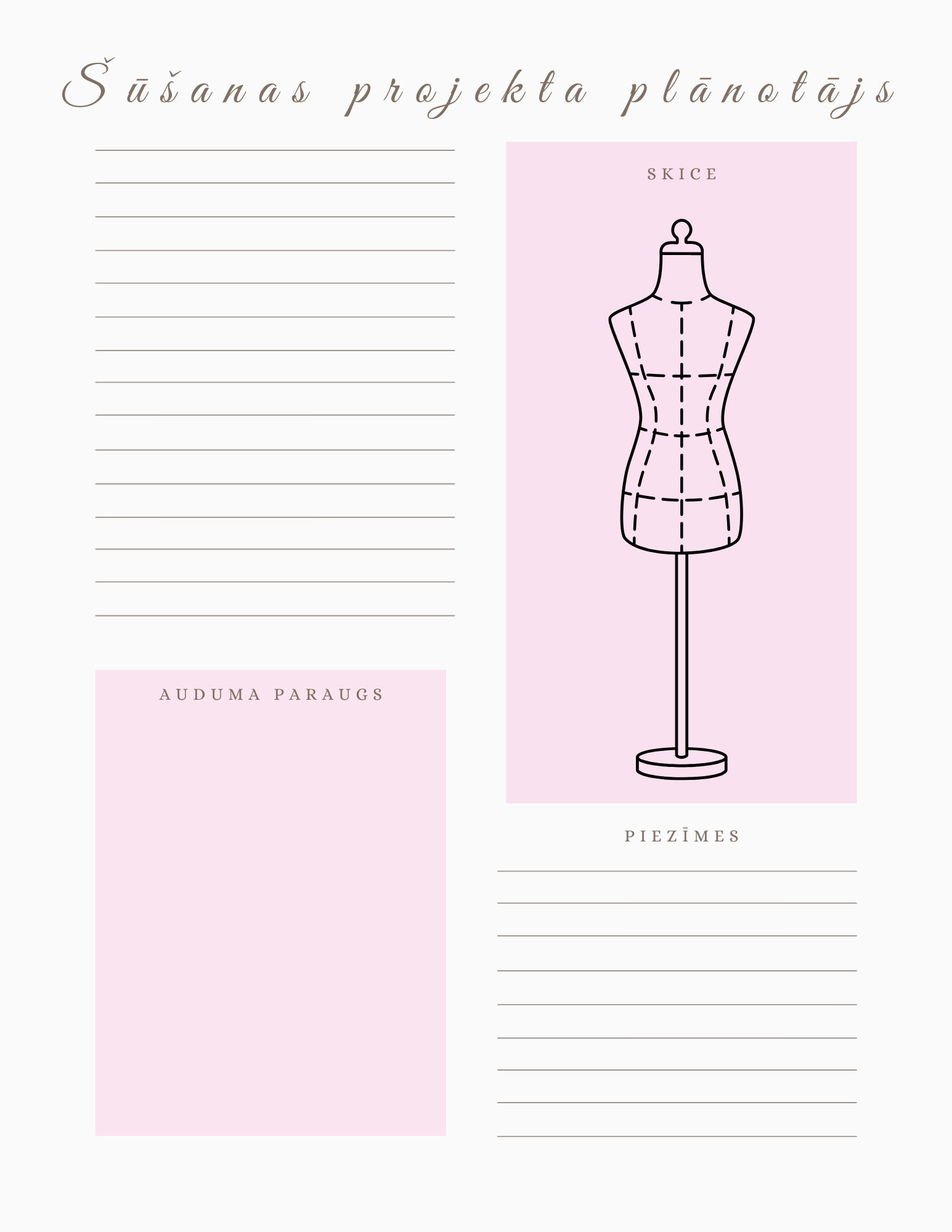 My Sewing Plans – Free PDF Planner