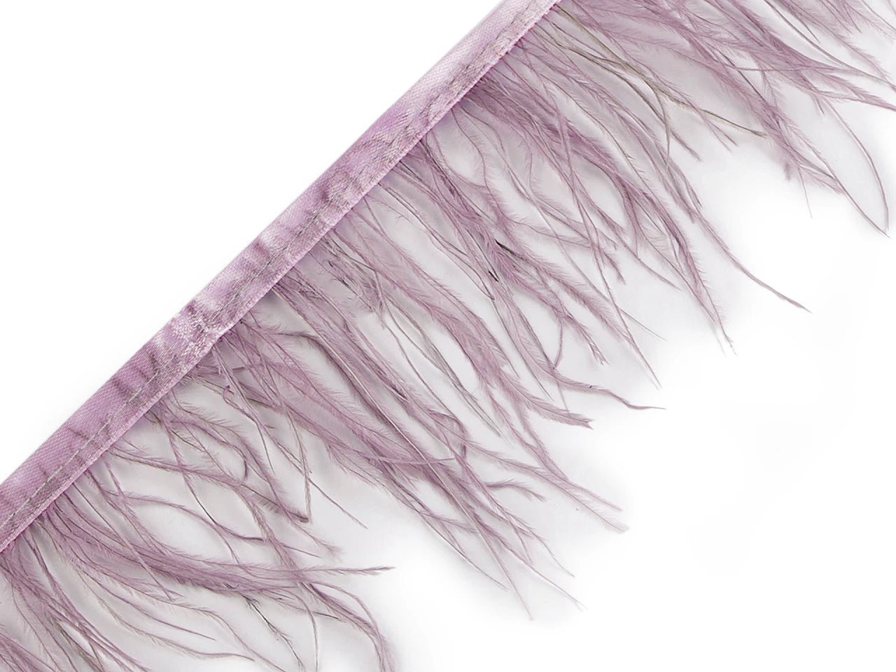 Marabou feather trim ribbon - smoky lilac (50 cm pack)