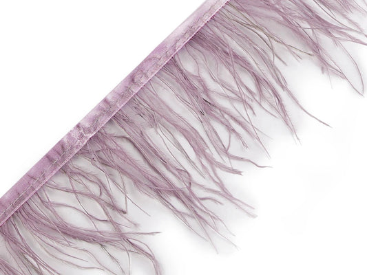 Marabou feather trim ribbon - smoky lilac (50 cm pack)