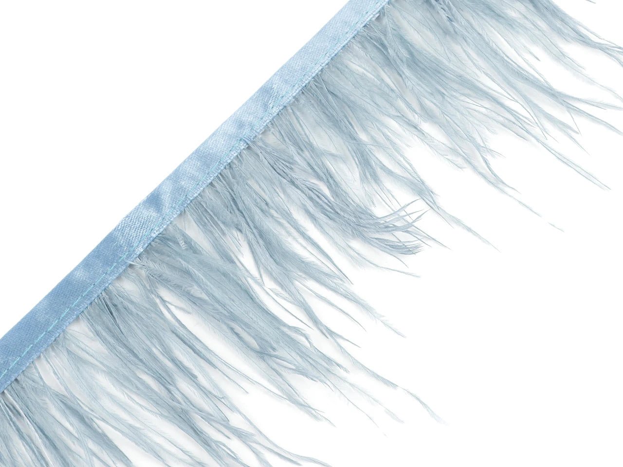 Marabou feather trim tape - light blue (50 cm pack)
