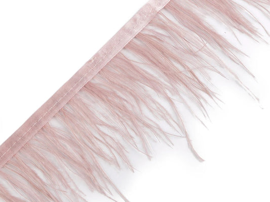 Marabou feather trim ribbon - powder pink (50 cm pack)