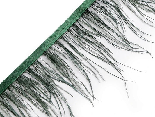 Marabou feather trim - dark green (50 cm pack)