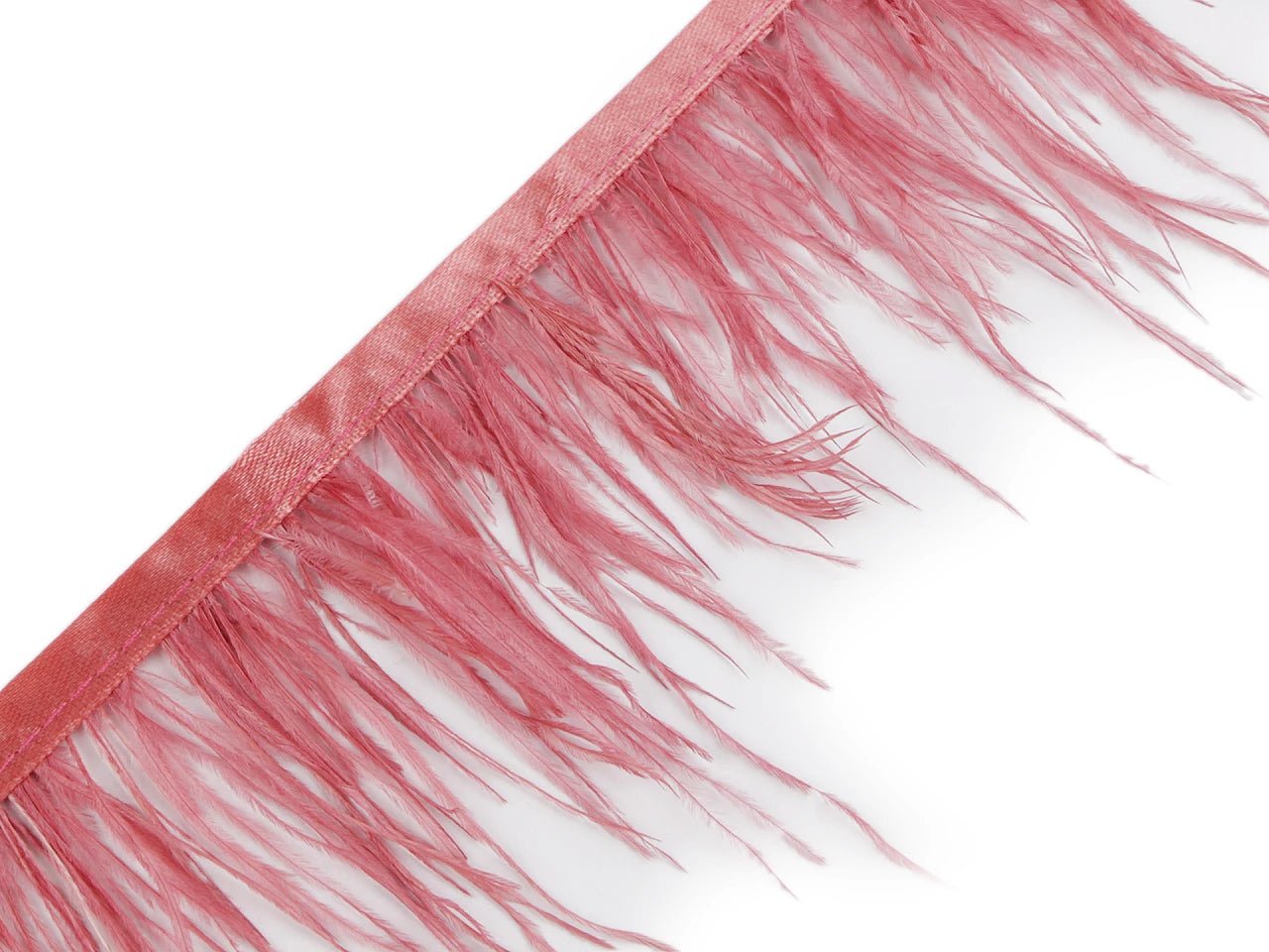 Marabou feather trim ribbon - dusty pink (50 cm pack)