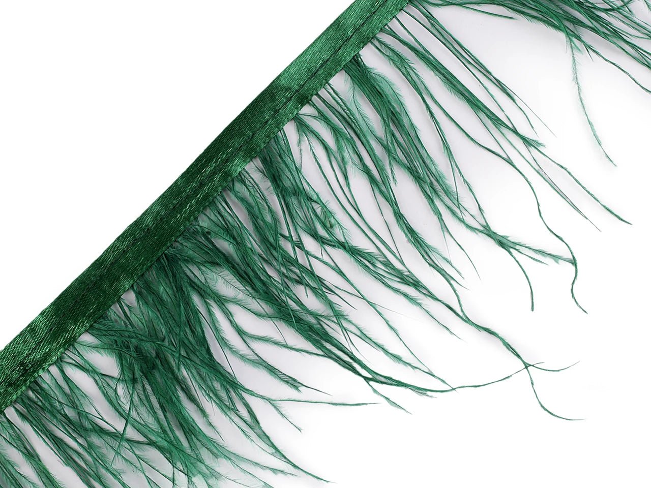 Marabou feather trim ribbon - green (50 cm package)