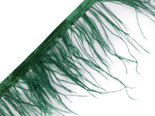 Marabou feather trim ribbon - green (50 cm package)