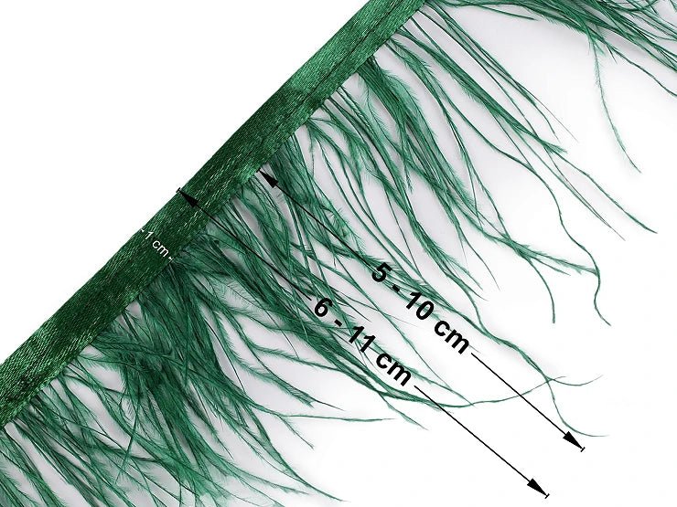 Marabou feather trim ribbon - green (50 cm pack)