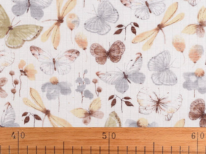 Image of gauze fabric - butterflies 120 g/m² – available at Charlotte's Fabrics