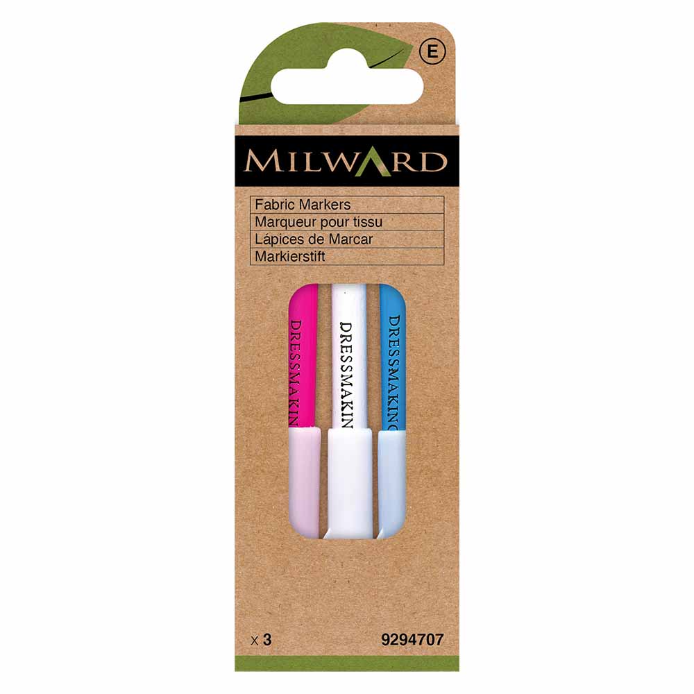 Washable fabric marker set (blue/red/white) Milward – 3 pcs.