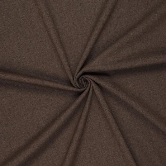 Brązowa tkanina z wełny merino z elastanem La Bella Lana – dostępna online w Šarlotes audumi